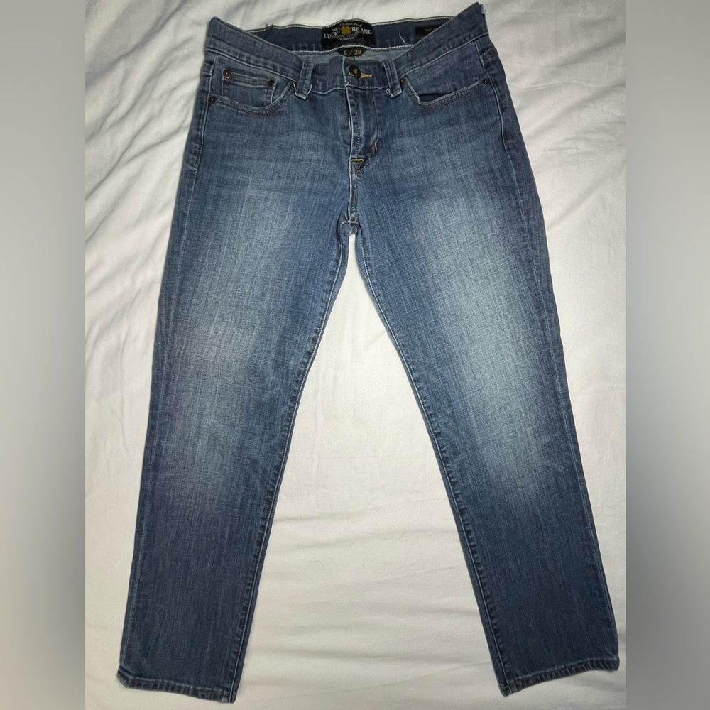 Lucky Brand Jeans Womens Size 6/28 Sweet Crop Mid Rise Blue Denim
